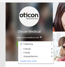 Add Oticon Medical to your circles.